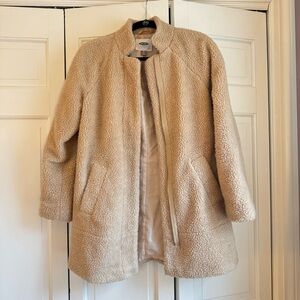 Tan/cream teddy coat size XS